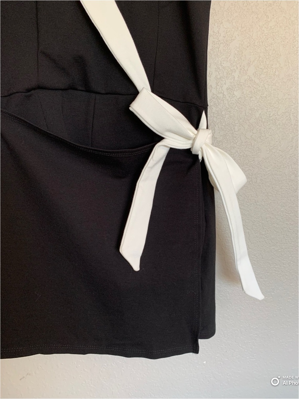 Lulus XS Cutest Poise Black Color Block Collared Halter Wrap Skort Romper NWT - Picture 7 of 17